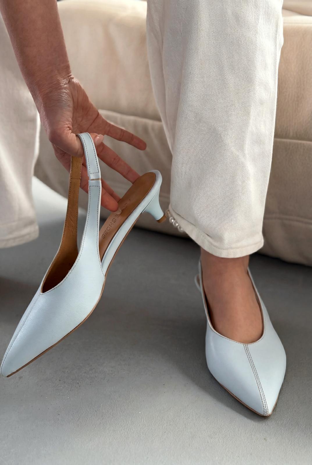 Selor Bebek Mavisi Mat Deri Kadın Stiletto - ILOVESHOES
