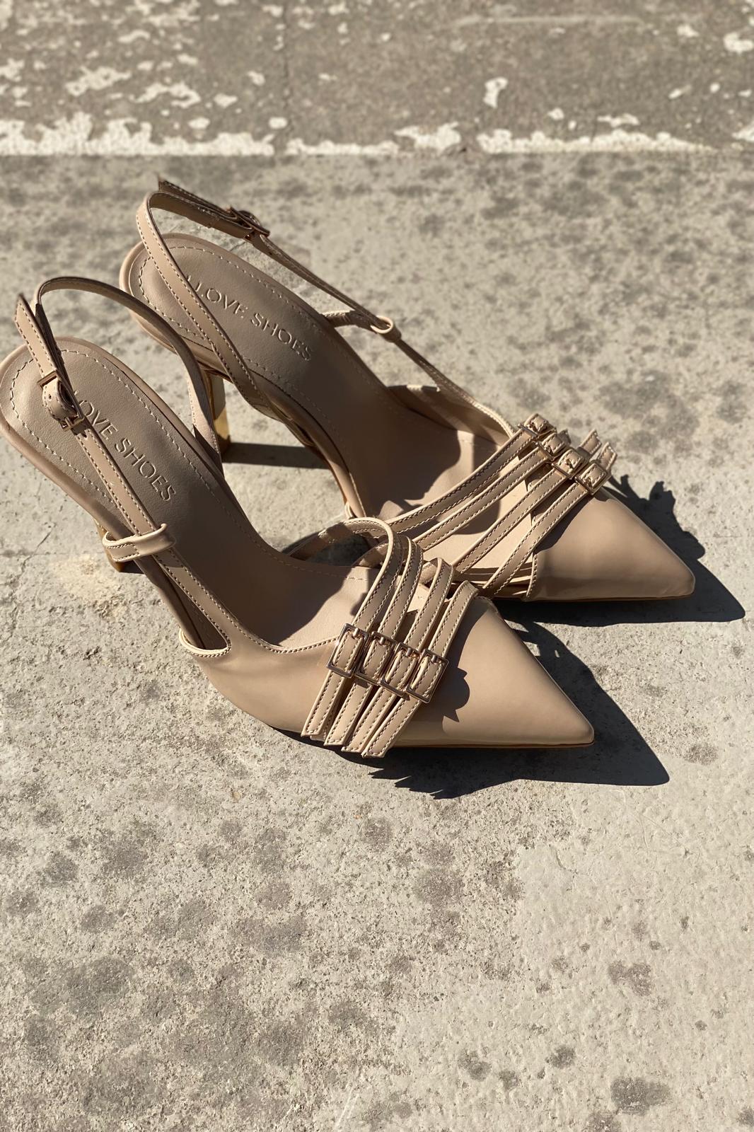 Vinnor Rugan Nude Toka Detaylı Stiletto - ILOVESHOES