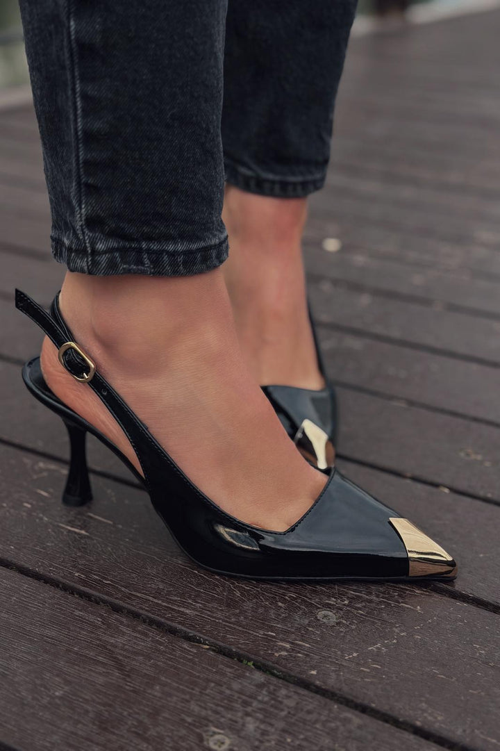 Caligo Stiletto Siyah Rugan - ILOVESHOES