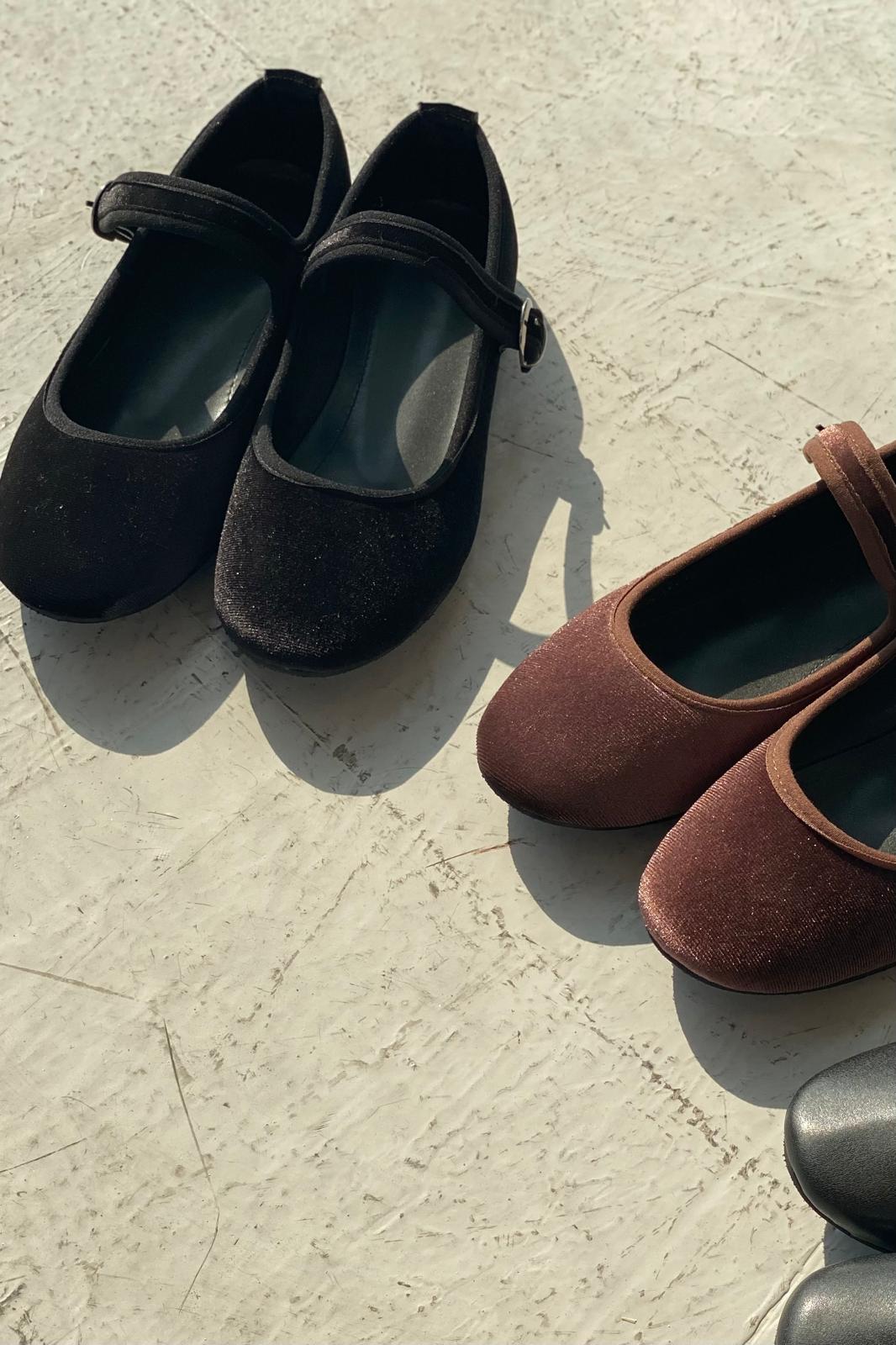 Vosinta Kadife Mary Jane Babet Siyah - ILOVESHOES