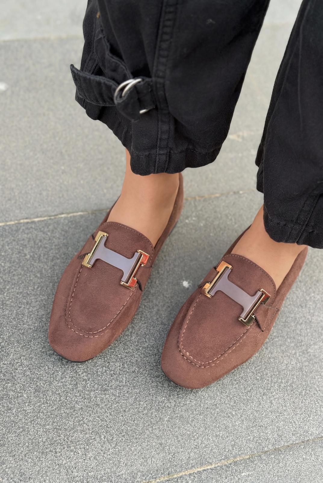 Elara Kadın Loafer Acıkahve Süet - ILOVESHOES