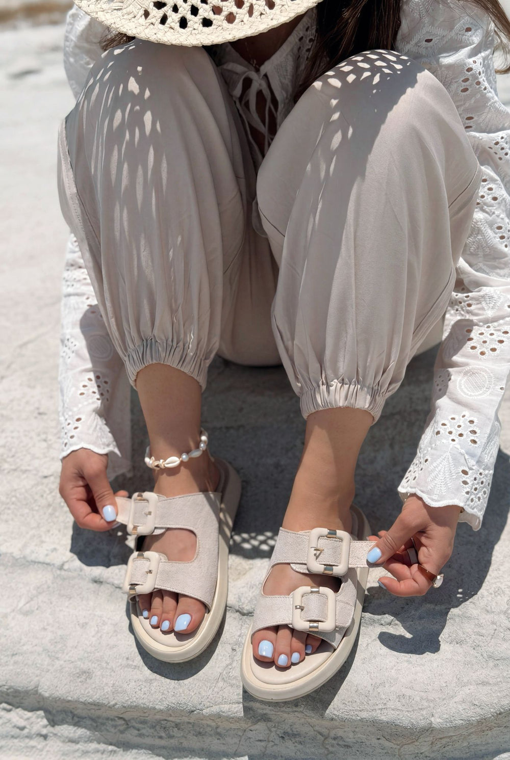 Soravi Bej Süet Kadın Terlik - ILOVESHOES