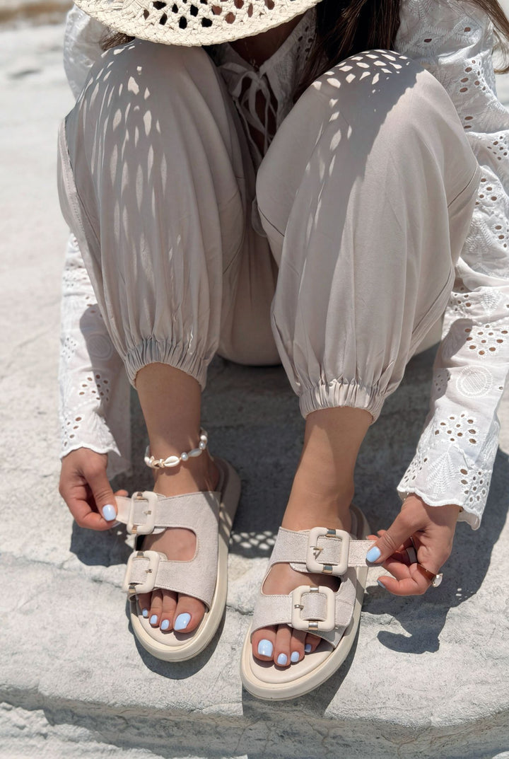 Soravi Bej Süet Kadın Terlik - ILOVESHOES