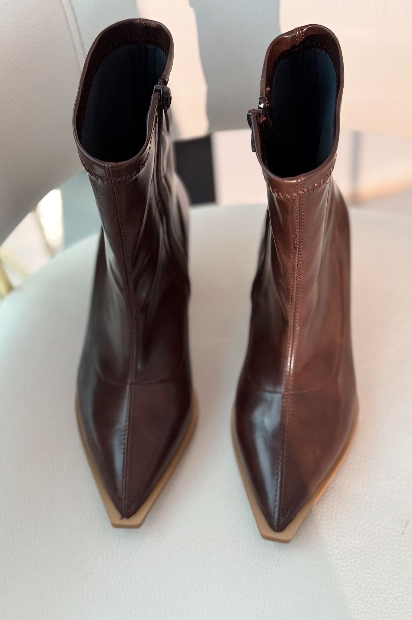 Selvora Streç Mat Deri Acı Kahve Kadın Bot - ILOVESHOES