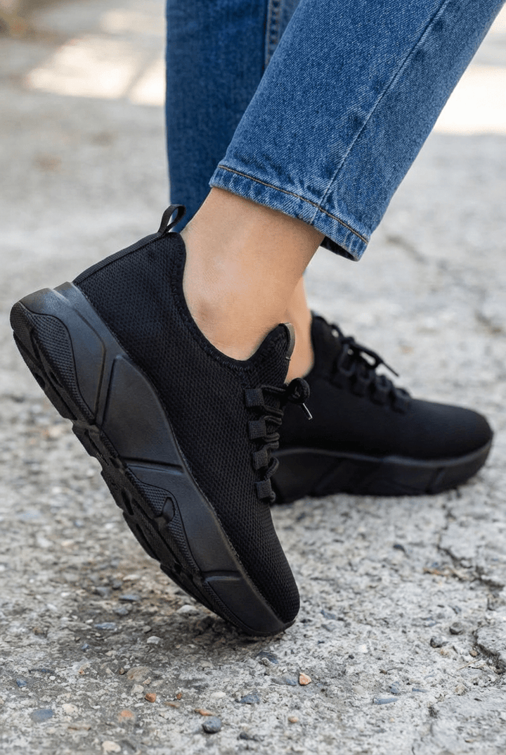 Calen File Siyah Platin Kadın Spor Ayakkabı - ILOVESHOES