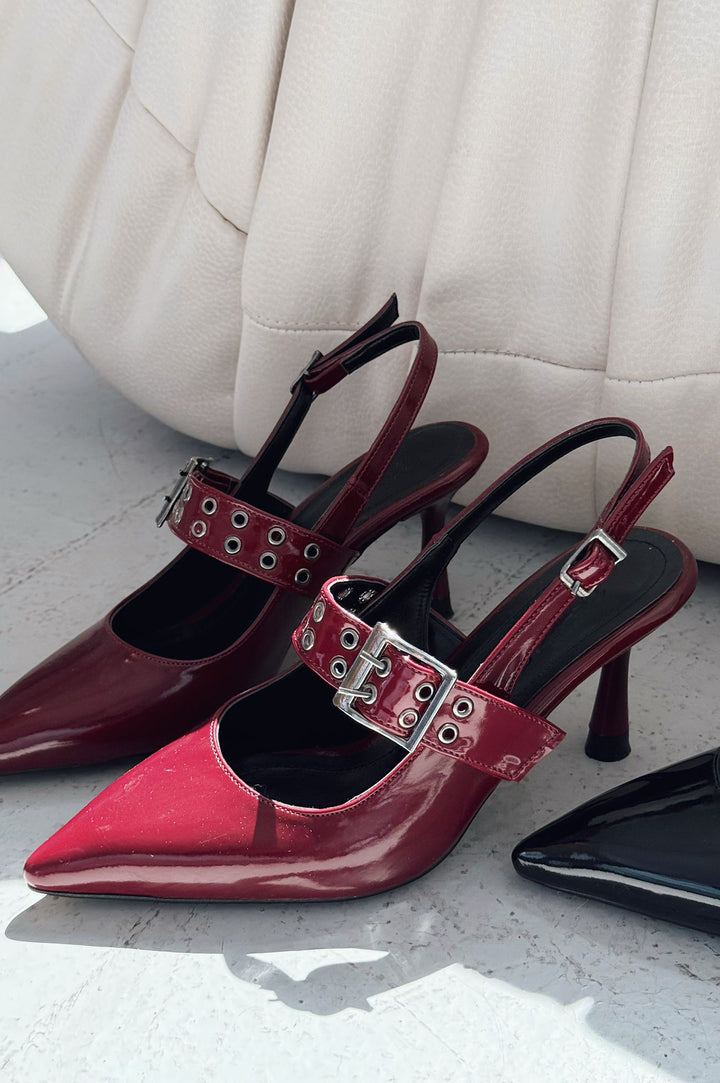 Benor Rugan Bordo Toka Detaylı Stiletto