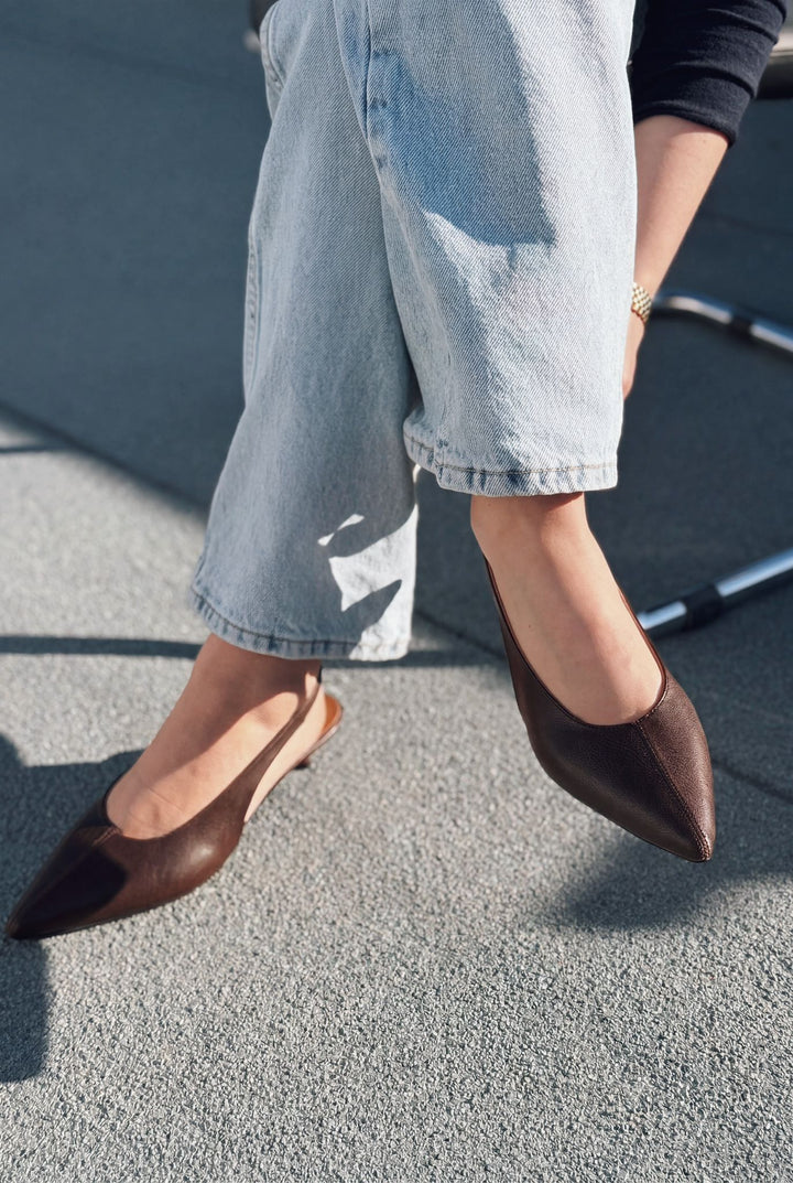 Selor Hakiki Deri Acı Kahve Mat Deri Kadın Stiletto - ILOVESHOES