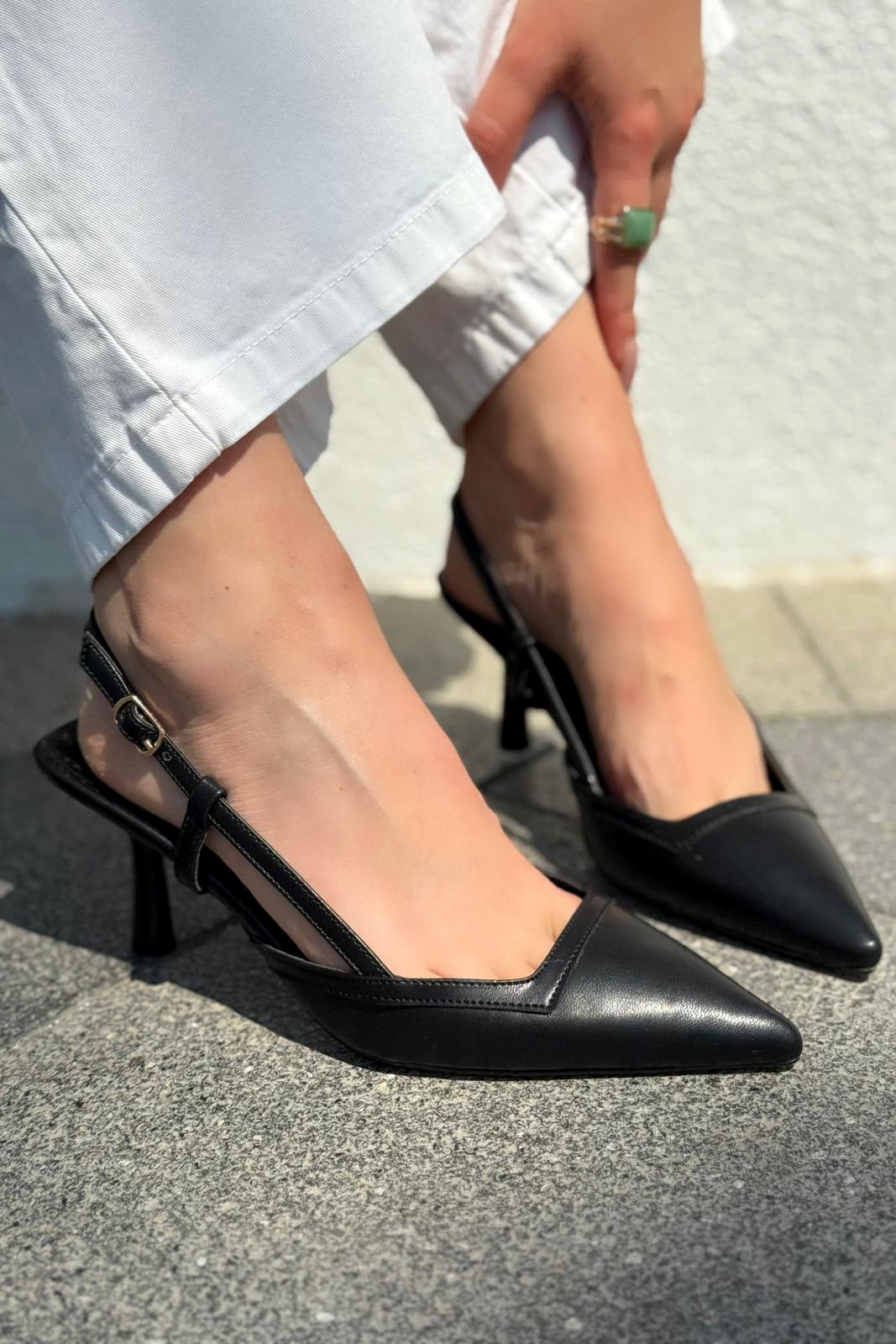Dayrax Mat Deri Siyah Stiletto - ILOVESHOES
