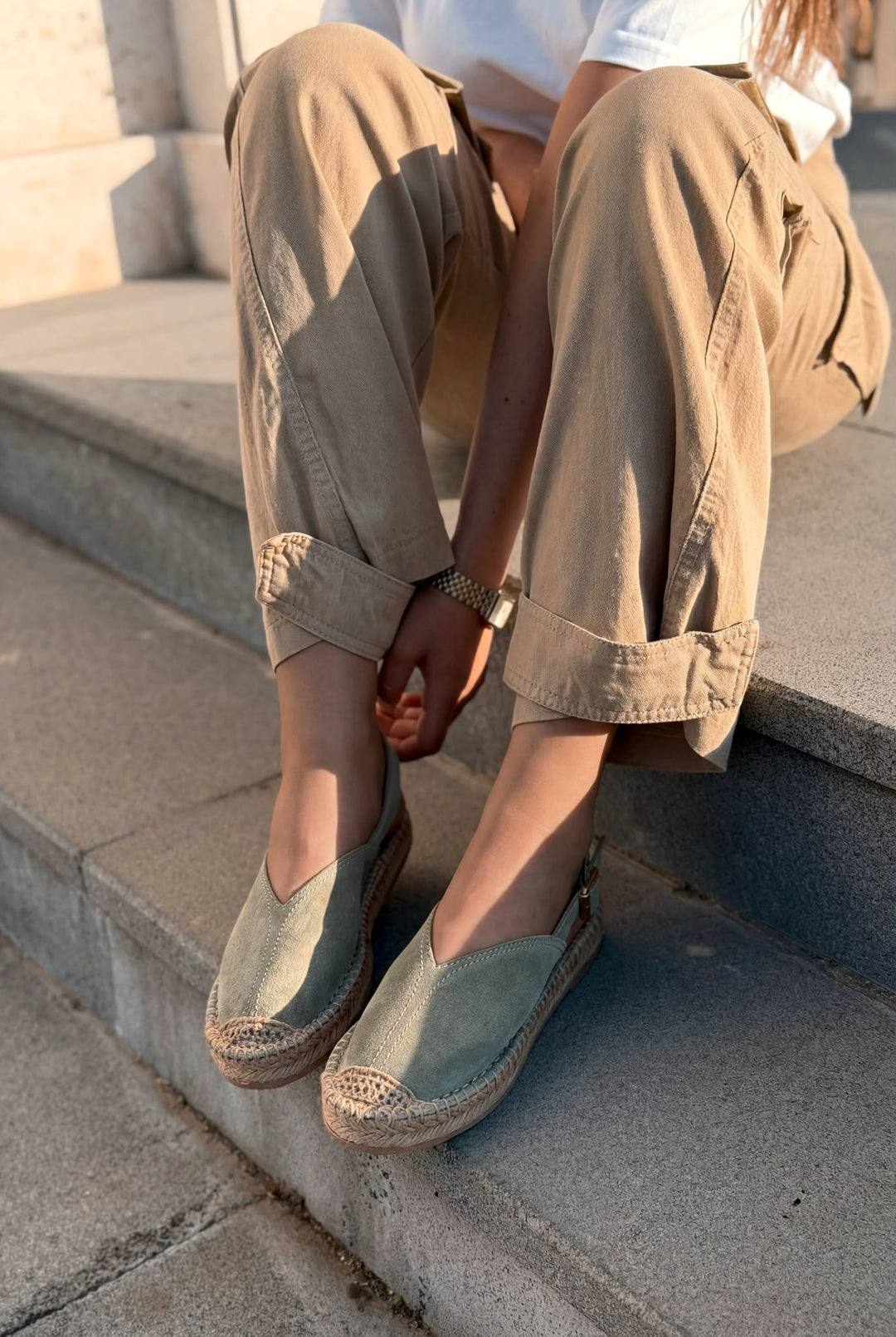 Orveth Yeşil Hakiki Süet Kadın Espadril - ILOVESHOES