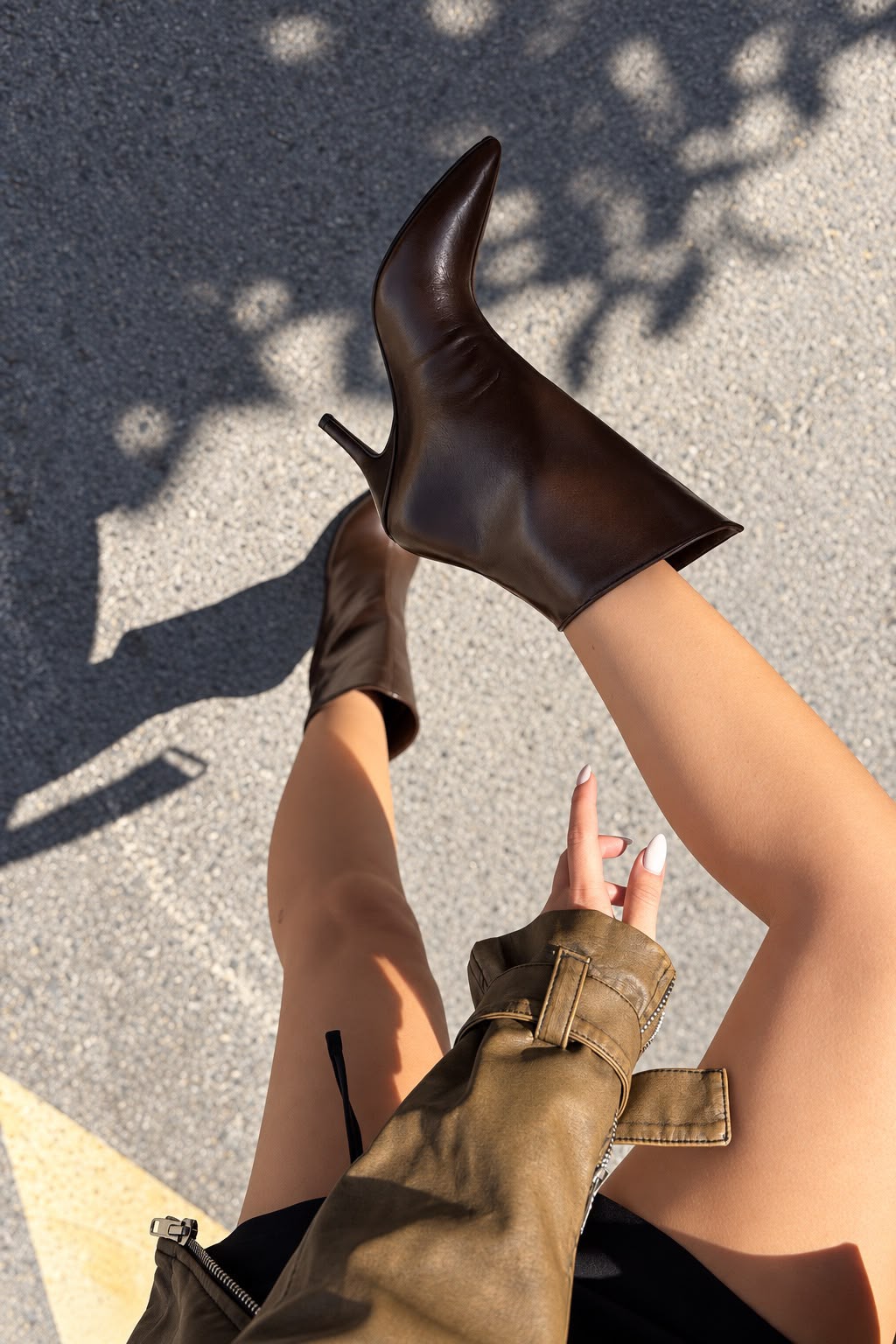 Alwens Acı Kahve Mat Deri Kadın Topuklu Bot - ILOVESHOES