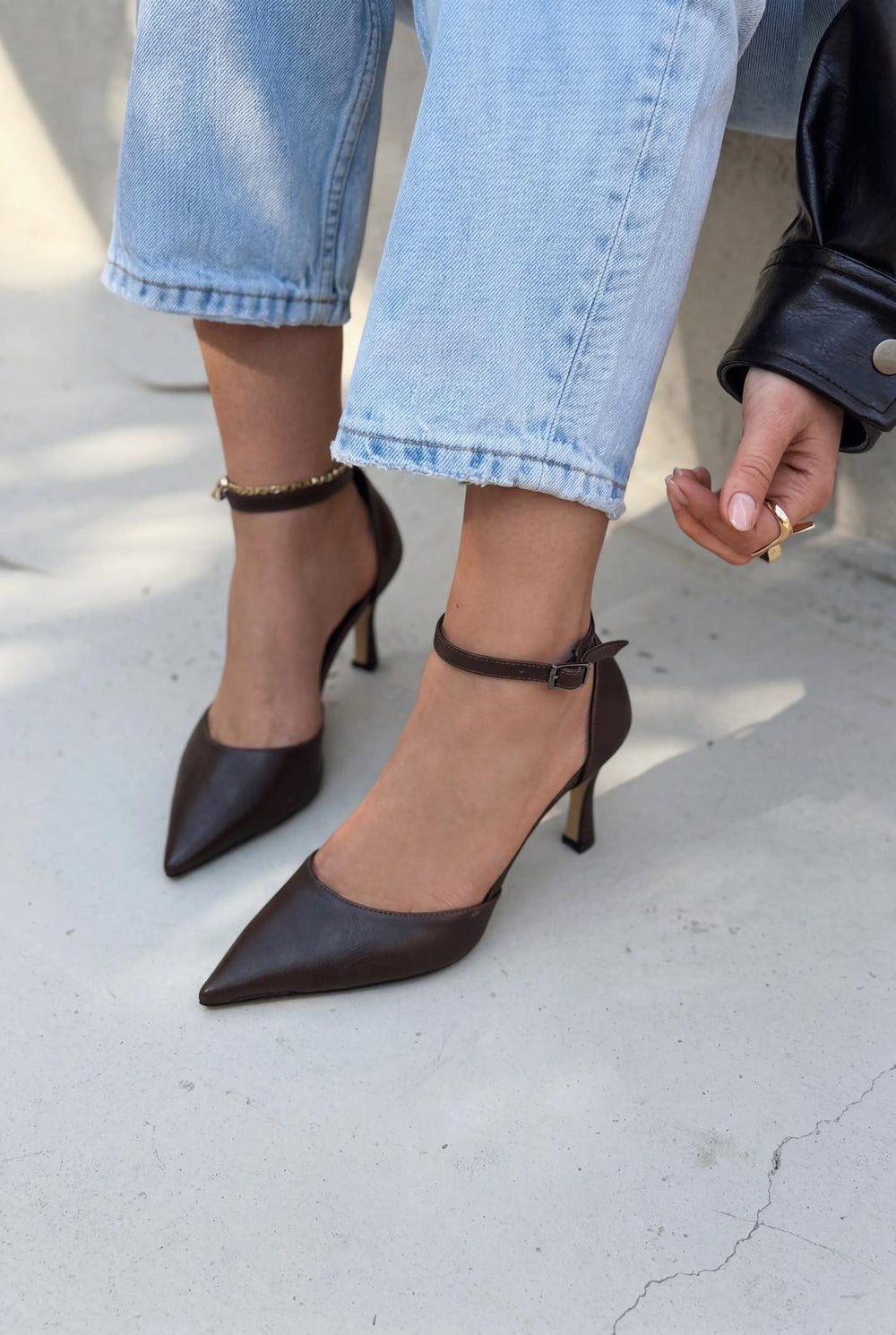 Selaris Stiletto Acıkahve Mat Deri - ILOVESHOES