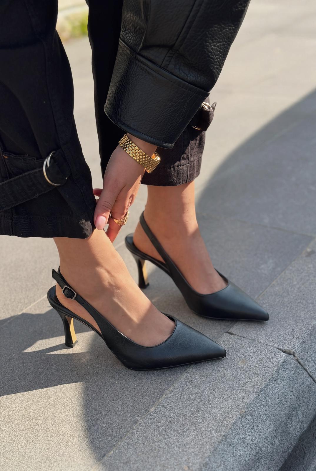 Alvessa Stiletto Siyah Mat Deri - ILOVESHOES