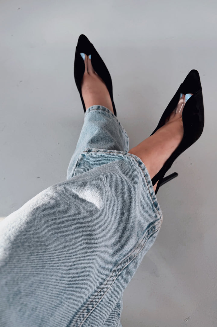 Marvello Siyah Mat Deri Kadın Topuklu Sandalet - ILOVESHOES