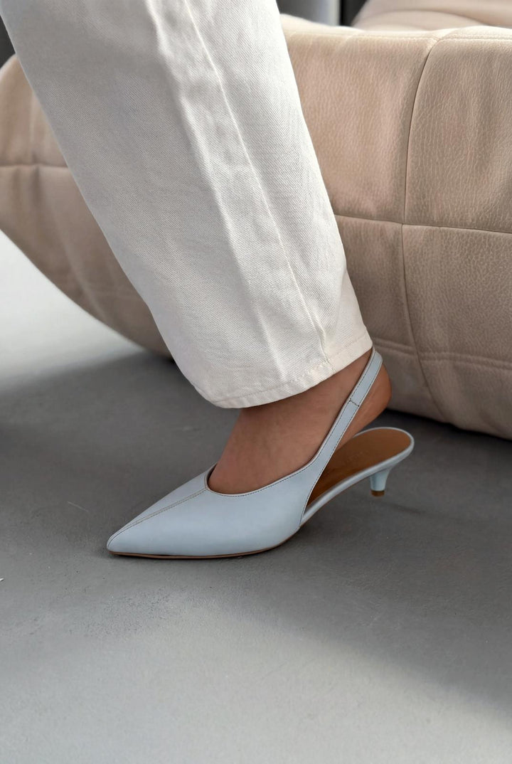 Selor Bebek Mavisi Mat Deri Kadın Stiletto - ILOVESHOES