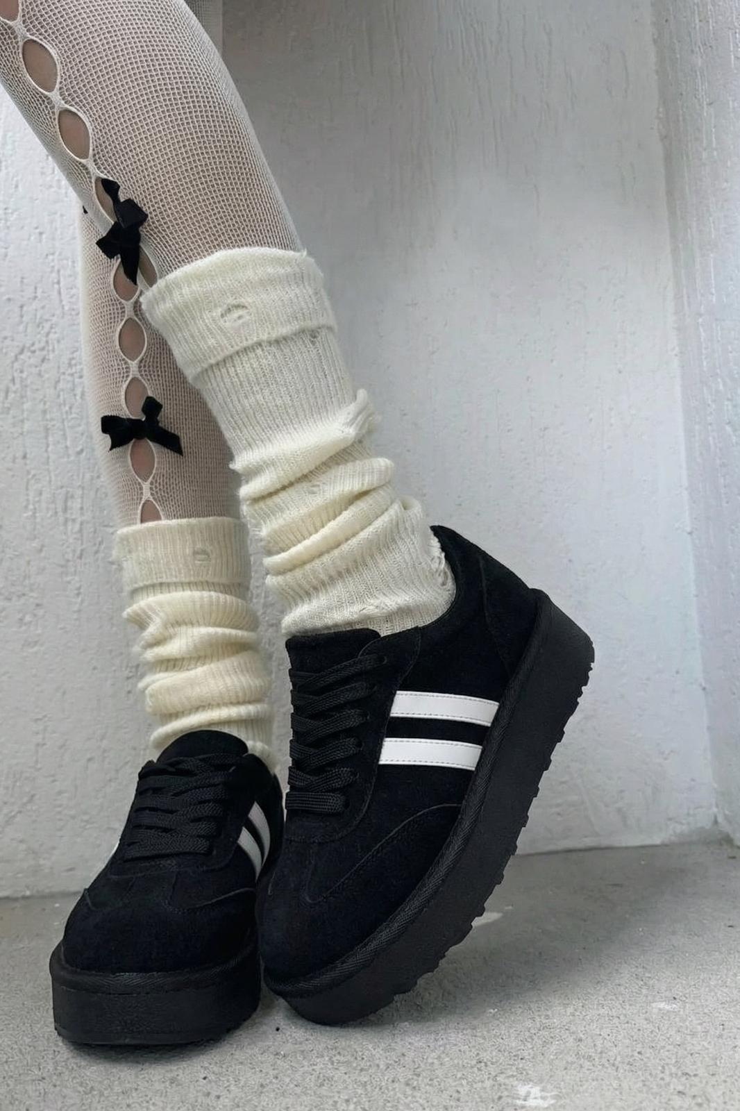 Vireo Kadın Spor Ayakkabı Siyah Süet - ILOVESHOES