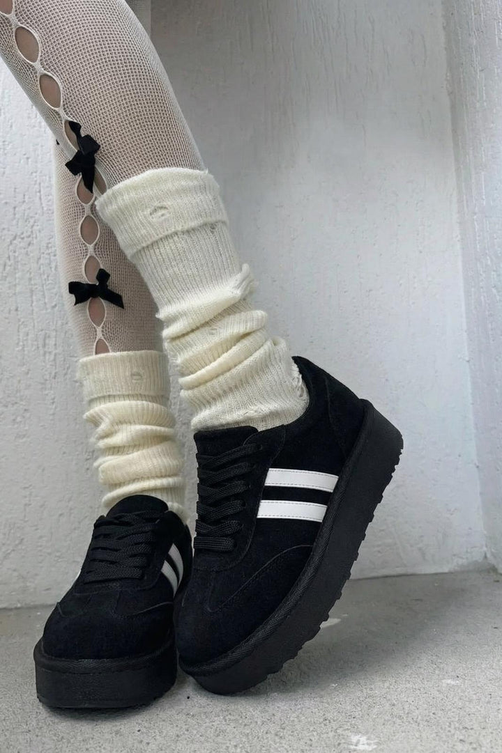 Vireo Kadın Spor Ayakkabı Siyah Süet - ILOVESHOES