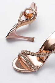 Suvana Parlak Deri Rose Taş Detaylı Topuklu Terlik - ILOVESHOES