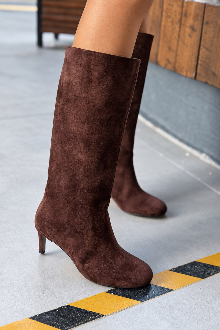 Elvars Acı Kahve Süet Kadın Çizme - ILOVESHOES