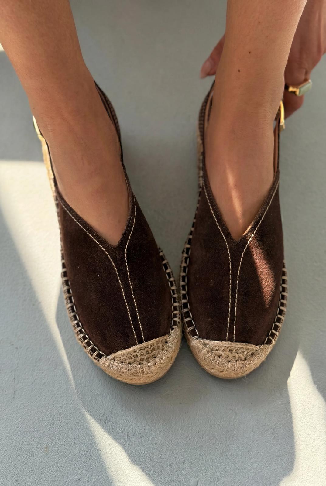 Orveth Acıkahve Hakiki Süet Kadın Espadril - ILOVESHOES