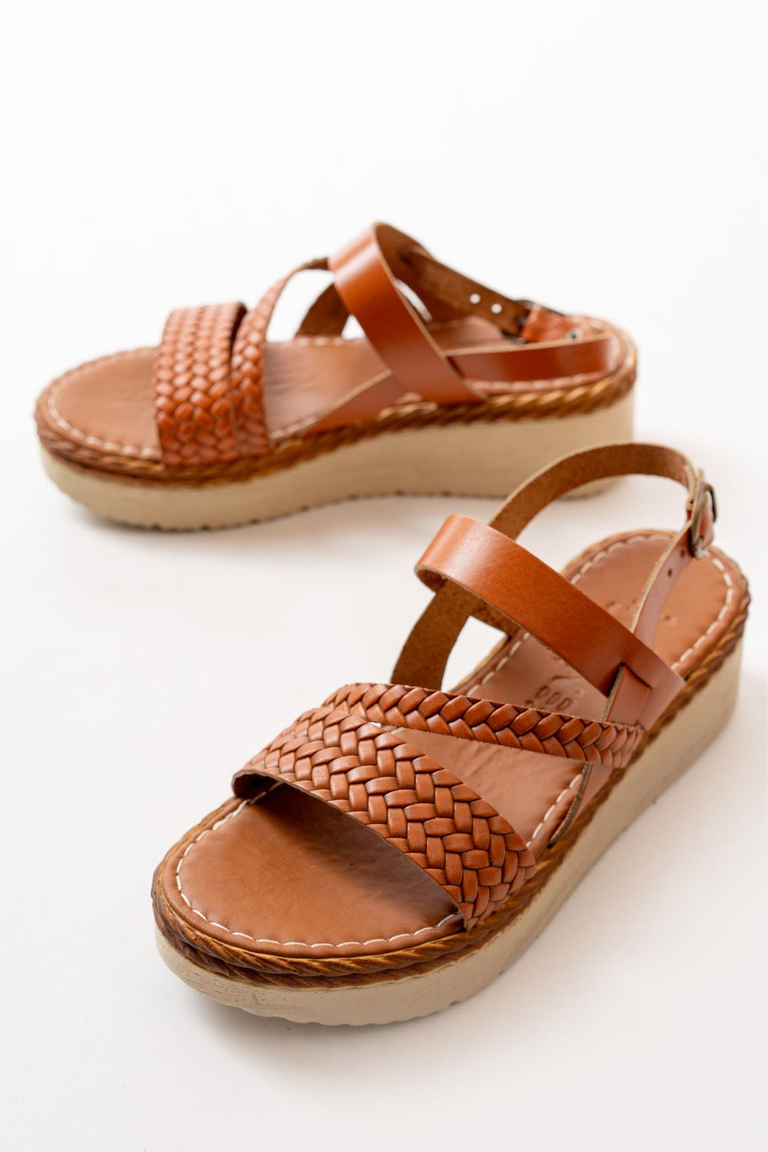Heliona Hakiki Deri Taba Kalın Taban Kadın Sandalet - ILOVESHOES