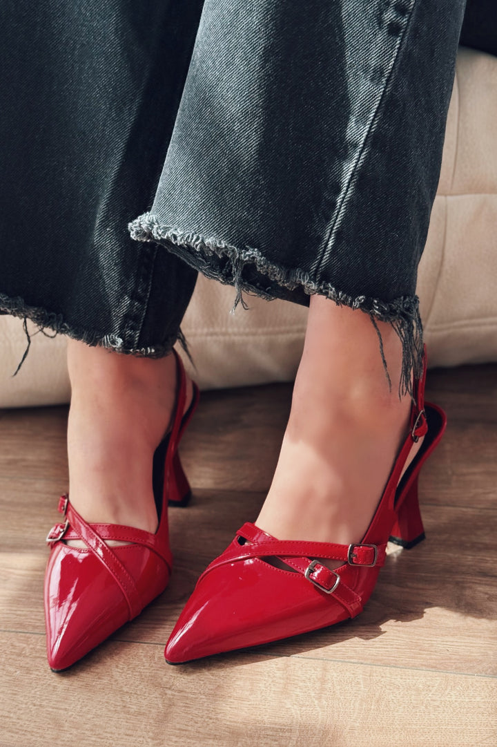 Jolira Rugan Bordo Toka Detaylı Stiletto