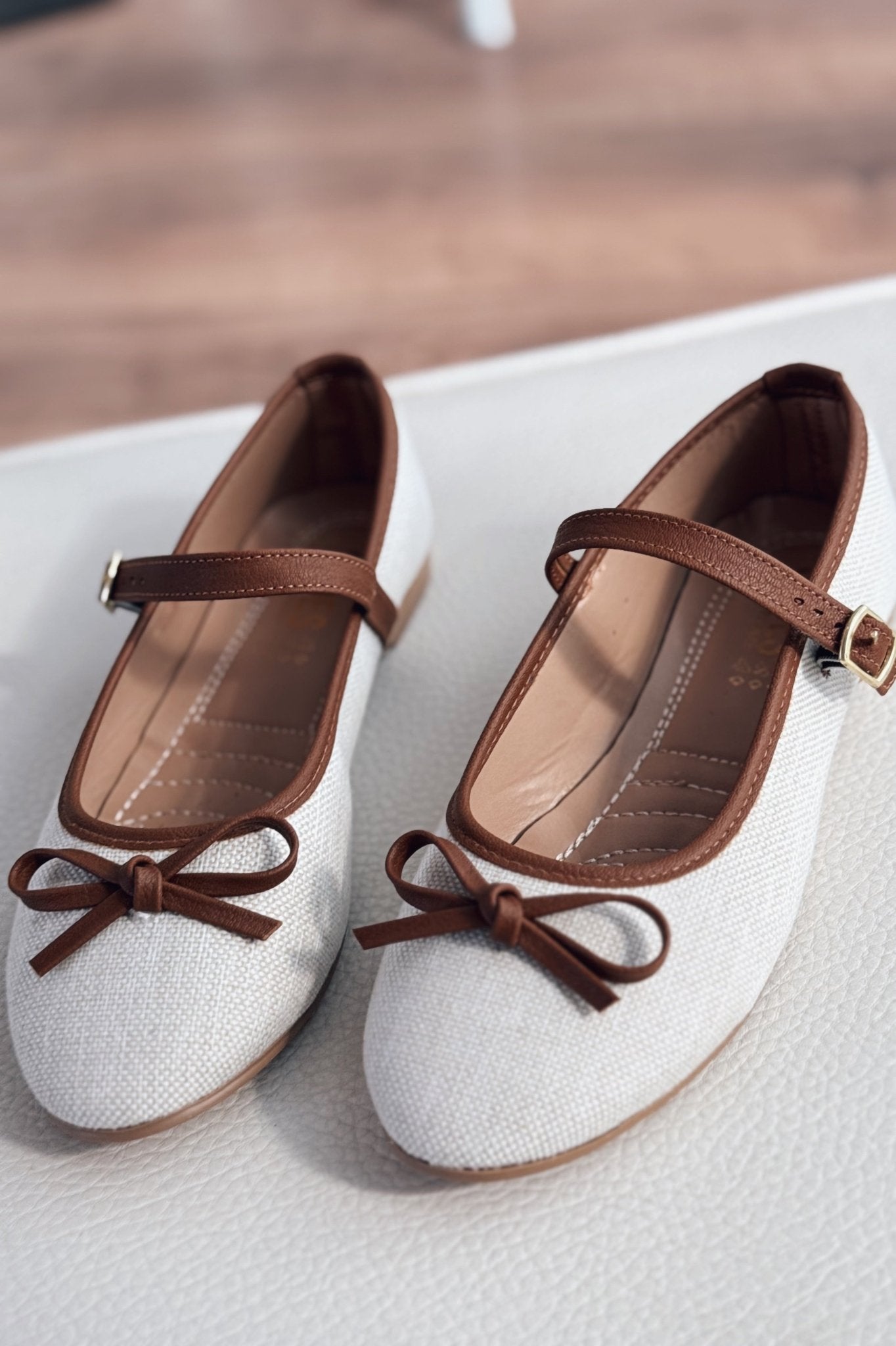 Ralina Bej Keten Toka Detaylı Kadın Babet - ILOVESHOES