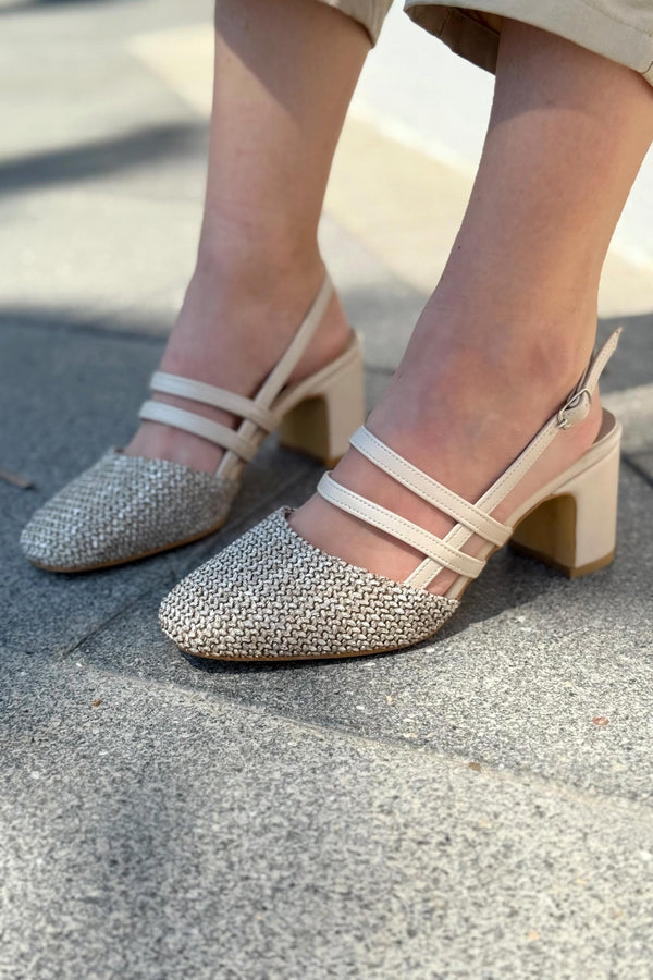 Marlo Mat Deri Bej Hasır Detaylı Mary Jane - ILOVESHOES