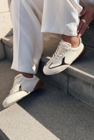 Rosven Acıkahve Mat Deri Kadın Spor Ayakkabı - ILOVESHOES