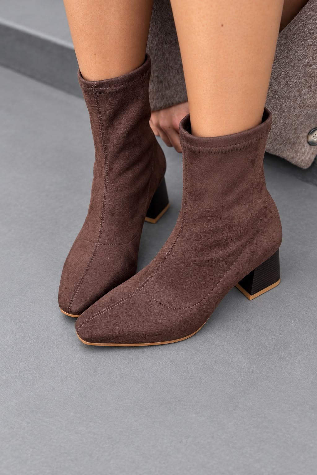 Delsia Acı Kahve Süet Kadın Streç Bot - ILOVESHOES