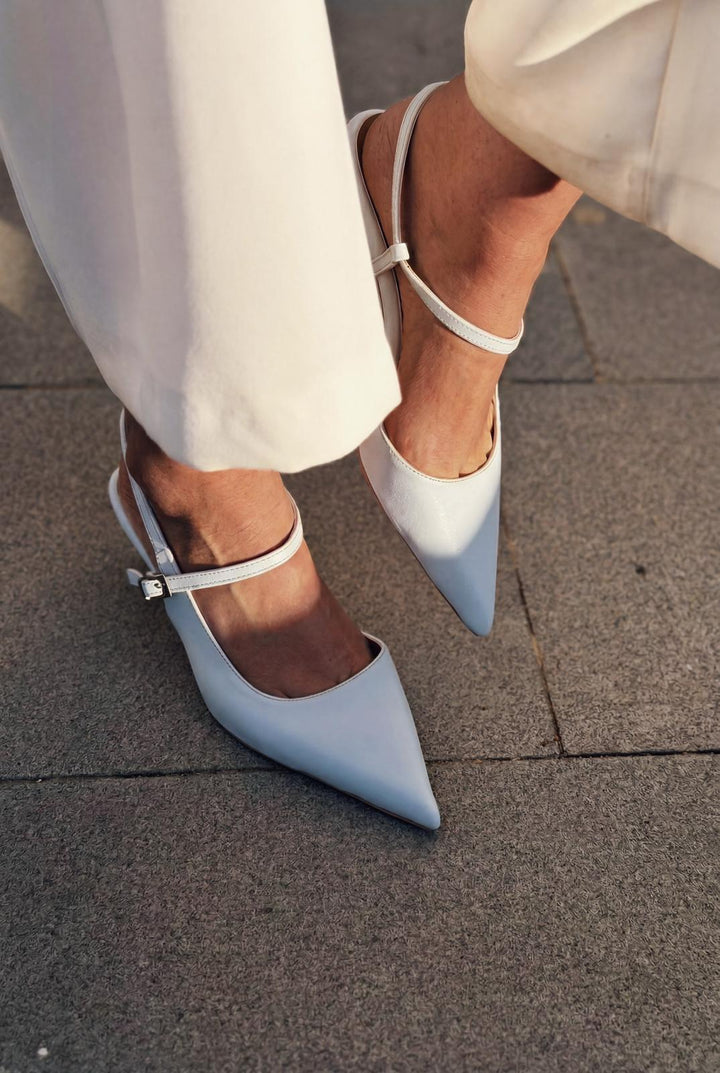 Torev Bebek Mavisi Mat Deri Kadın Stiletto - ILOVESHOES