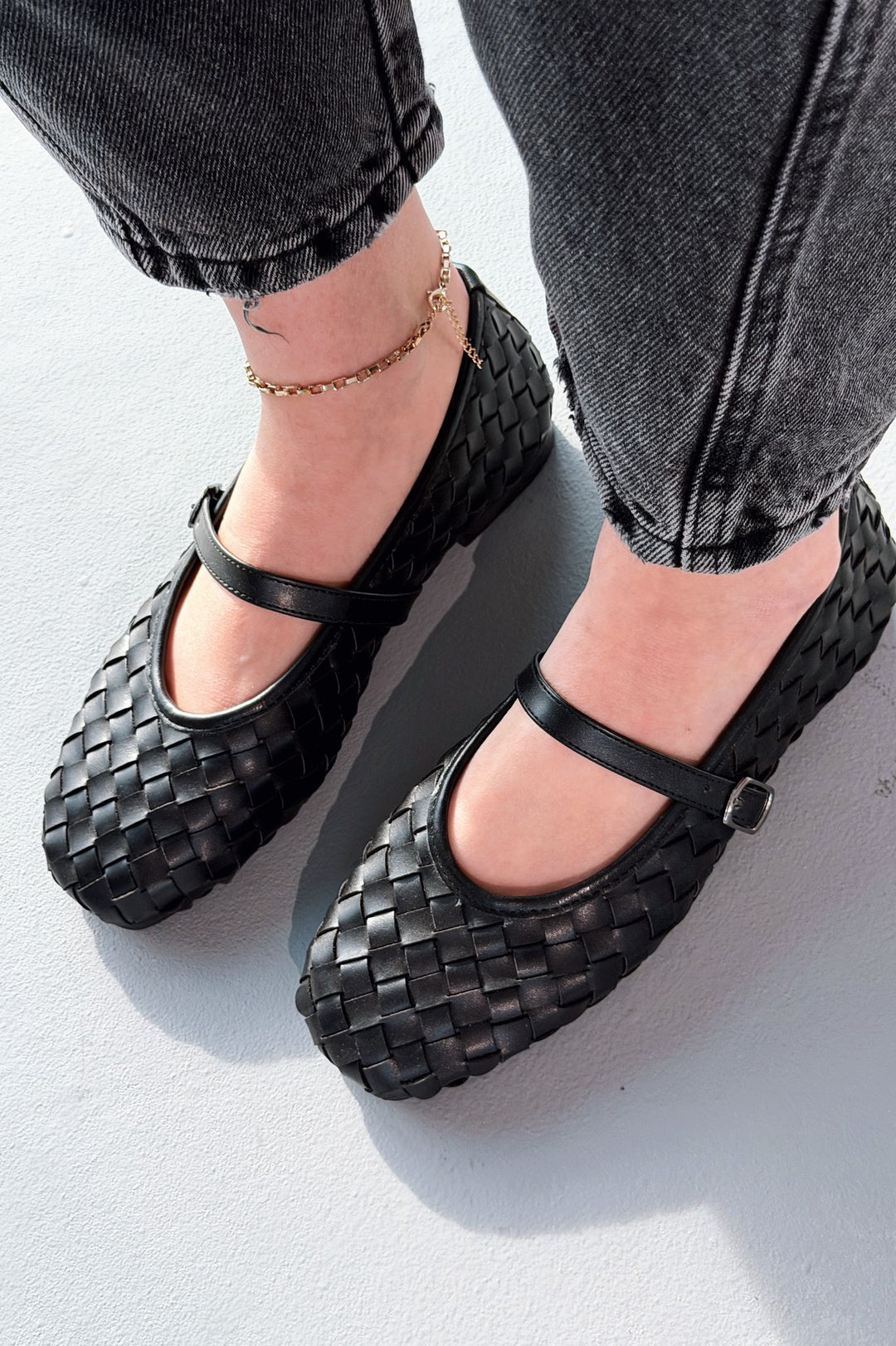 Roselle Kadın Babet Siyah Mat Deri - ILOVESHOES