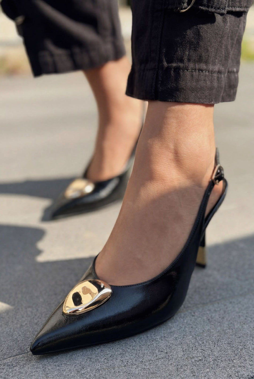Torval Stiletto Siyah Mat Deri - ILOVESHOES