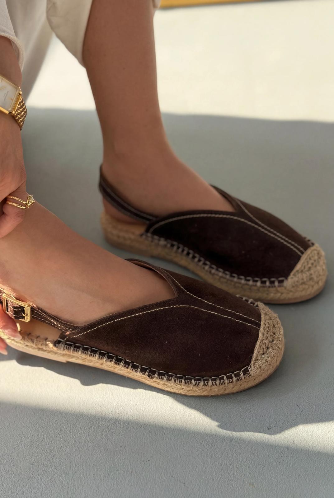 Orveth Acıkahve Hakiki Süet Kadın Espadril - ILOVESHOES