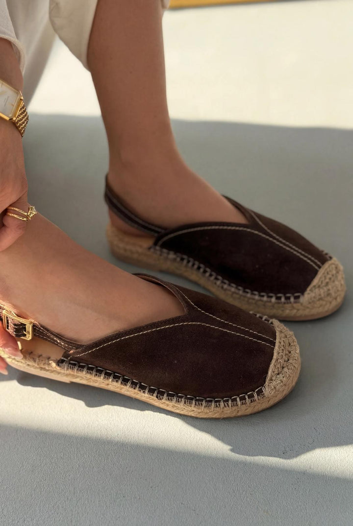 Orveth Acıkahve Hakiki Süet Kadın Espadril - ILOVESHOES
