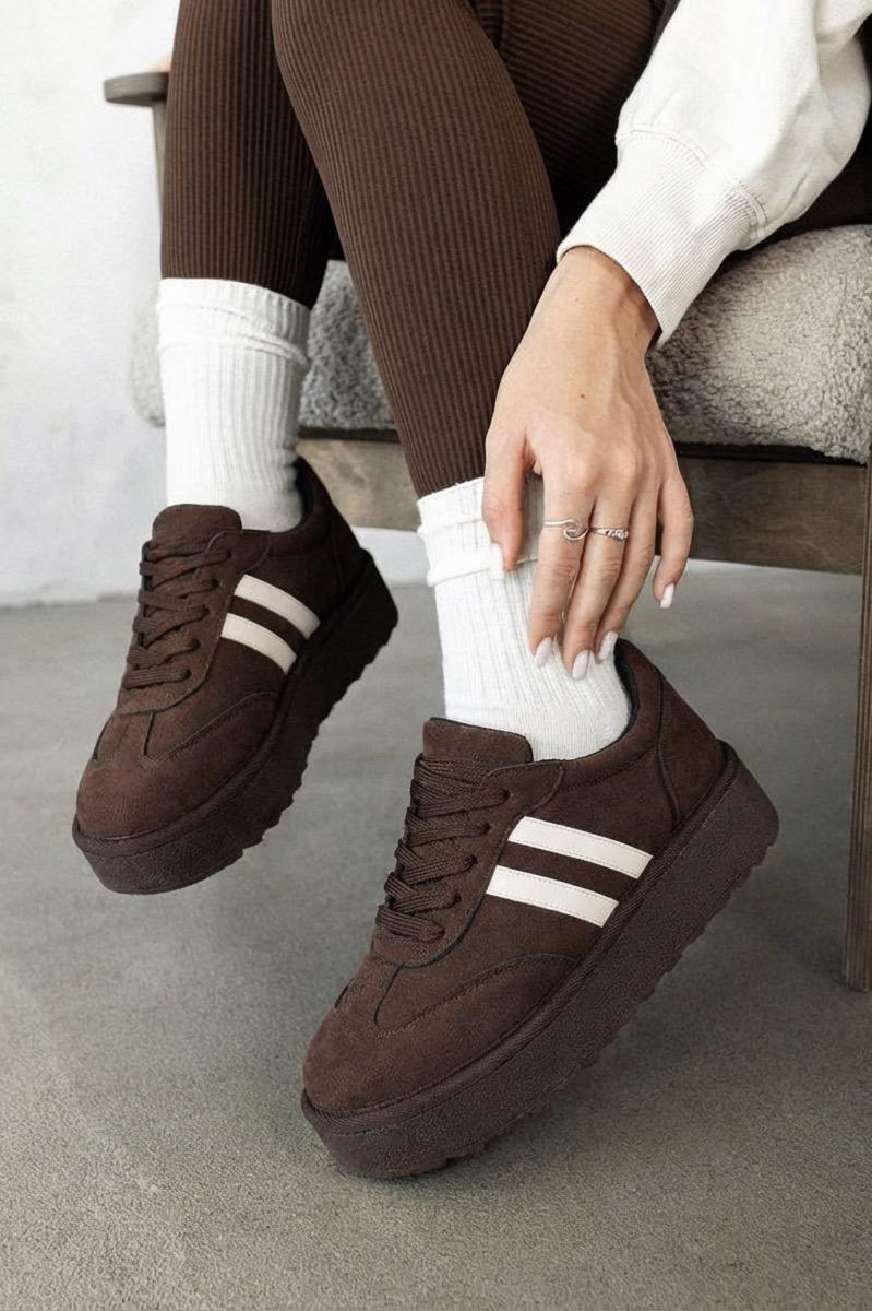 Vireo Kadın Spor Ayakkabı Acıkahve Süet - ILOVESHOES