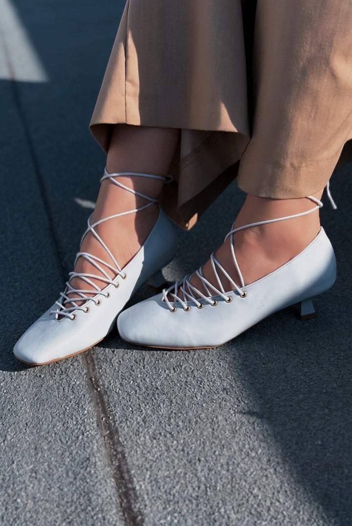 Sernis Bebek Mavisi Mat Deri Kadın Topuklu Ayakkabı - ILOVESHOES