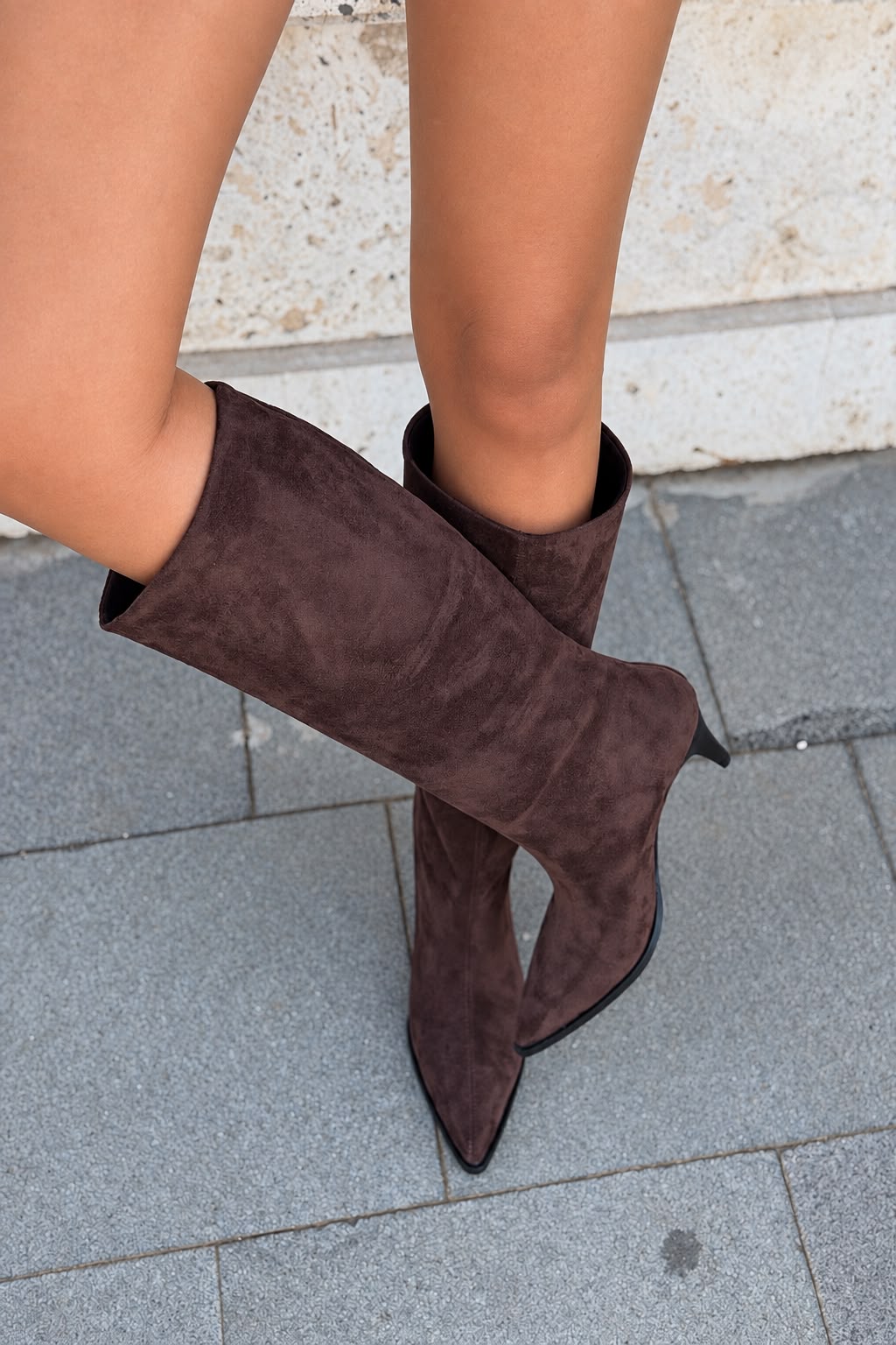 Sovra Acı Kahve Süet Kadın Çizme - ILOVESHOES