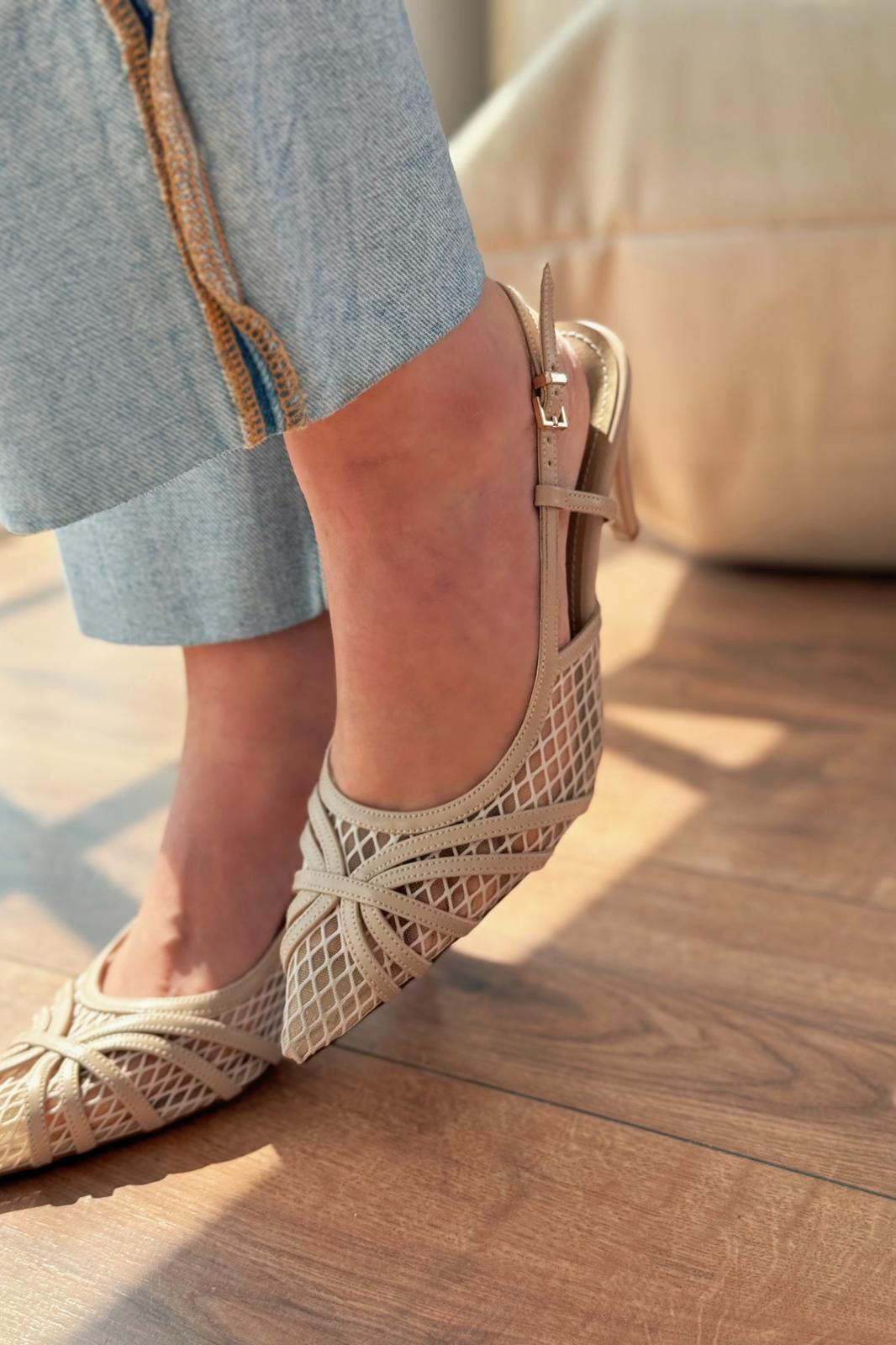 Celiona Mat Nude File Detaylı Stiletto - ILOVESHOES