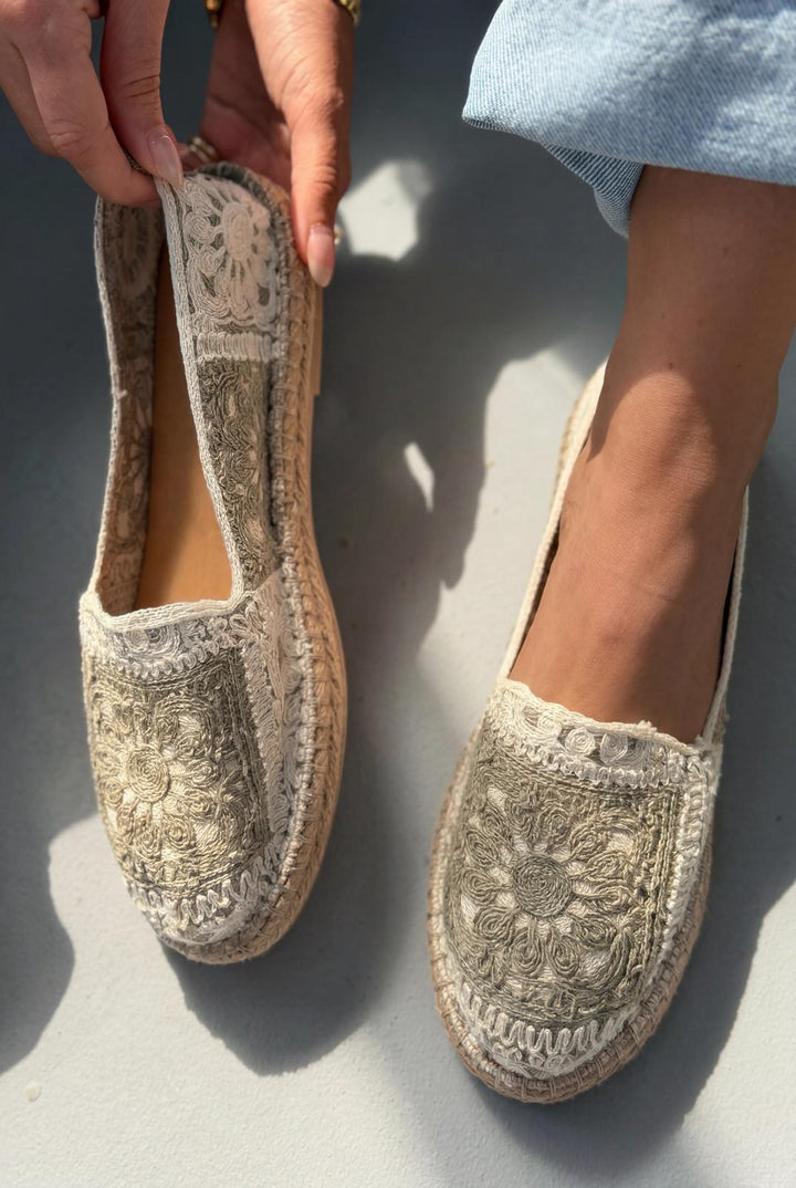 Linera Haki Kadın Espadril Loafer - ILOVESHOES