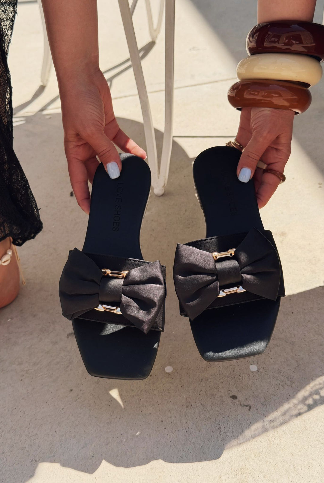 Luxenor Siyah Saten Kadın Terlik - ILOVESHOES