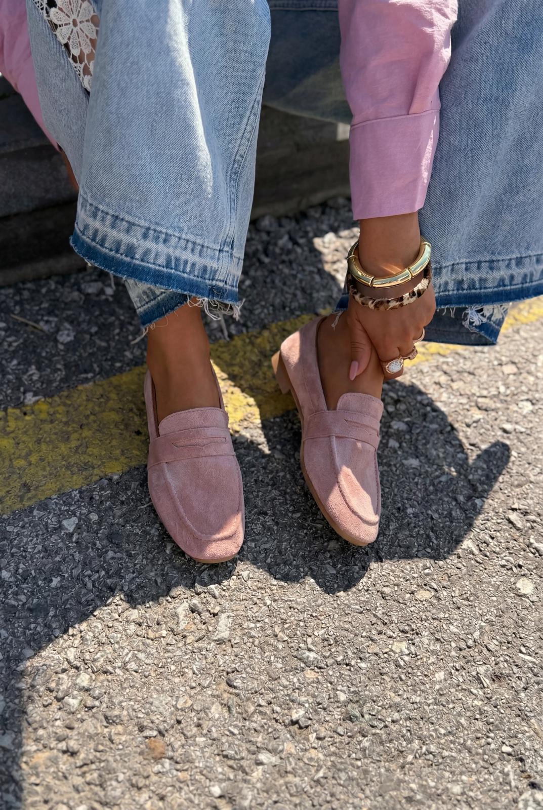 Orvino Pudra Süet Kadın Loafer - ILOVESHOES