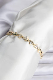 ILS - 1049 Kadın Bileklik Gold Pirinç Zikzak Model - ILOVESHOES