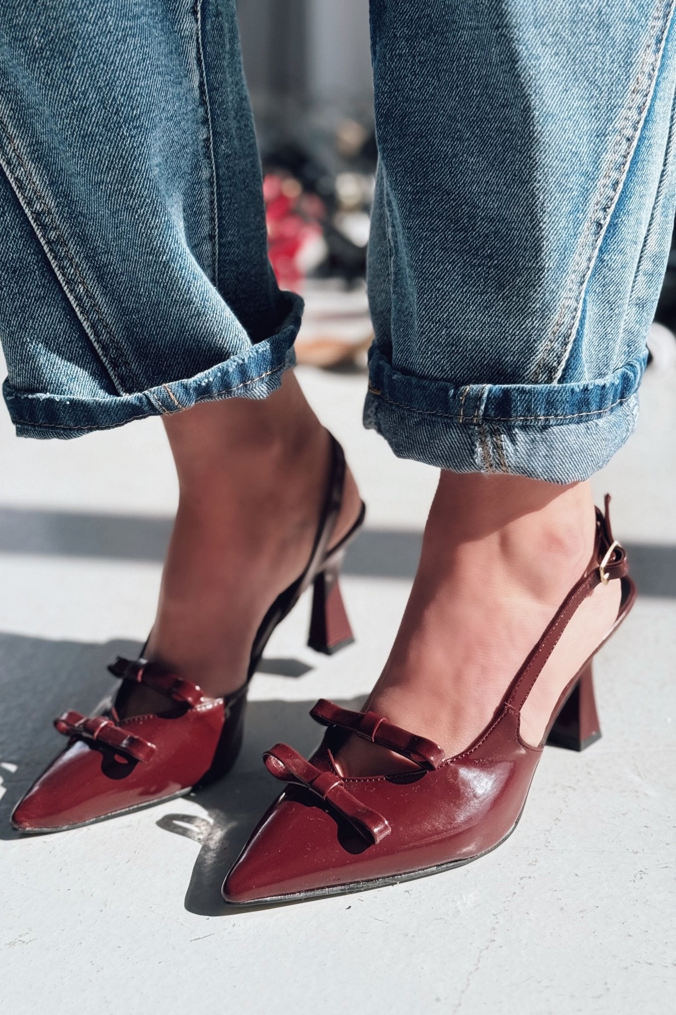 Berin Rugan Bordo Fiyonk Detaylı Detaylı Kadın Ayakkabı - ILOVESHOES