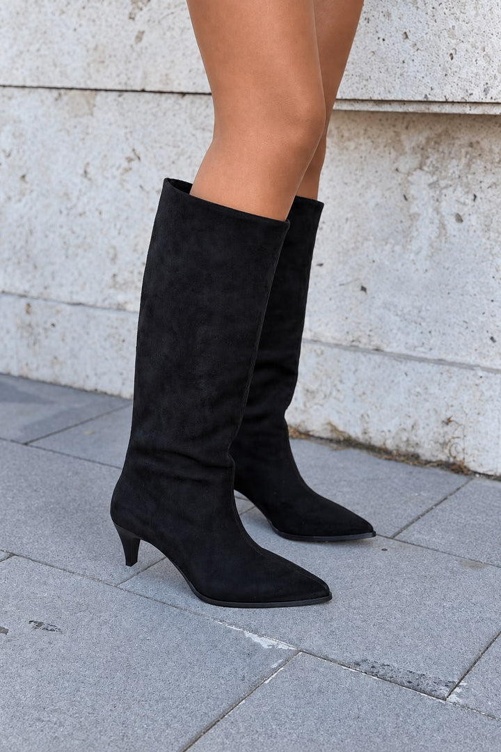 Sovra Siyah Süet Kadın Çizme - ILOVESHOES