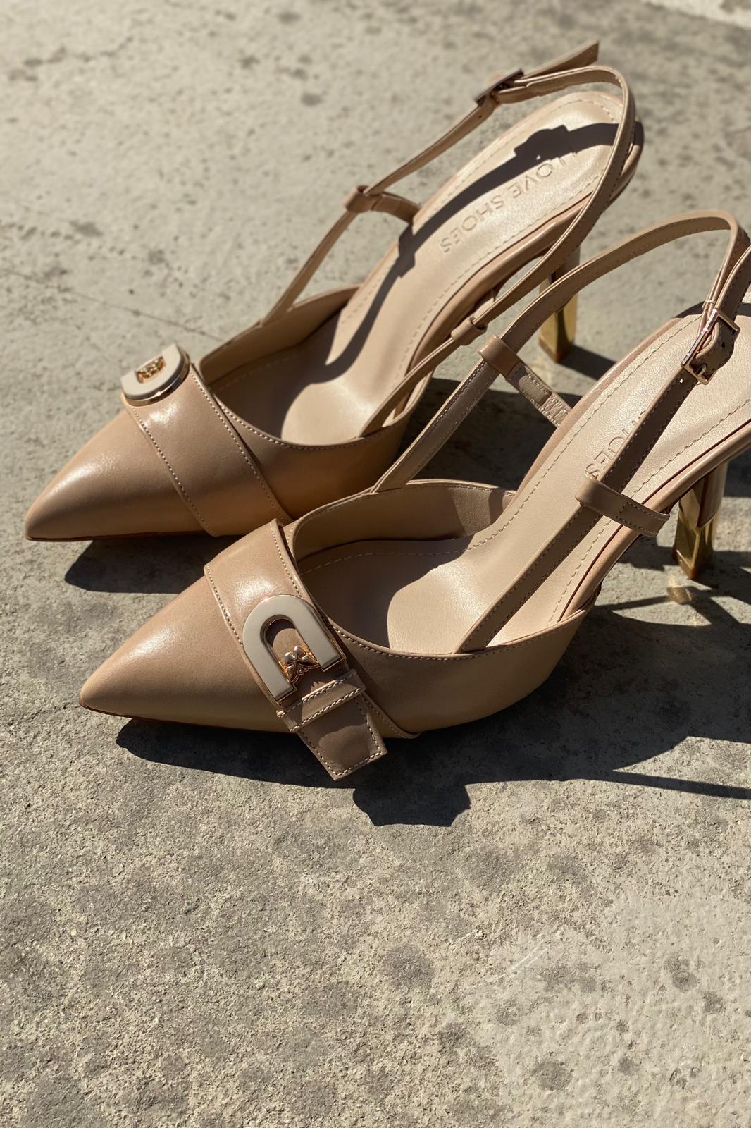 Pherlo Mat Deri Nude Toka Detaylı Stiletto - ILOVESHOES