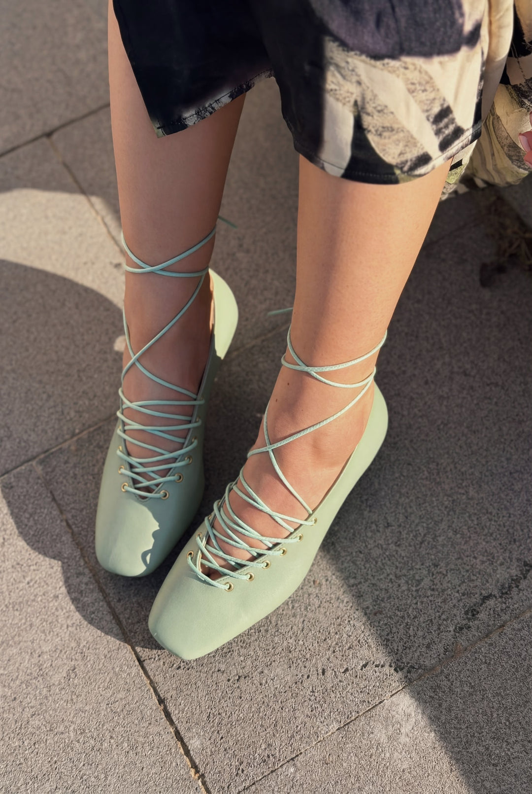 Sernis Su Yeşili Mat Deri Kadın Topuklu Ayakkabı - ILOVESHOES