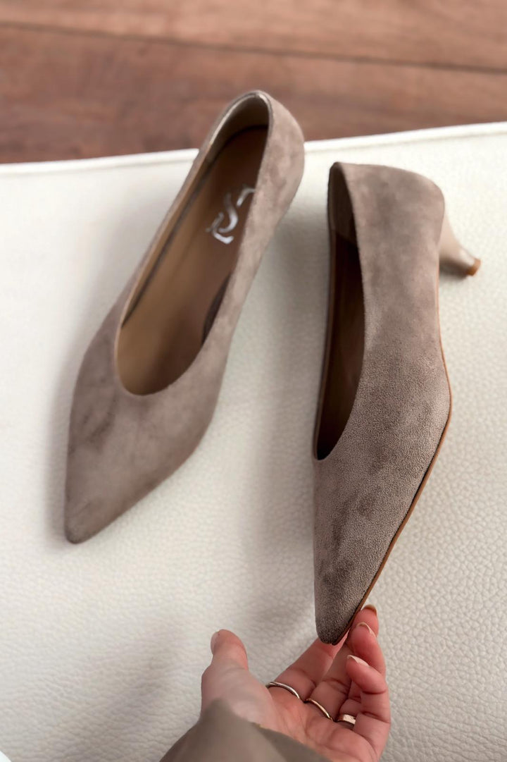 Seranis Stiletto Vizon Süet - ILOVESHOES