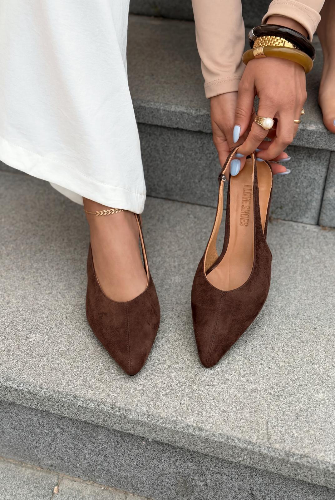 Selor Hakiki Deri Acıkahve Süet Kadın Stiletto - ILOVESHOES