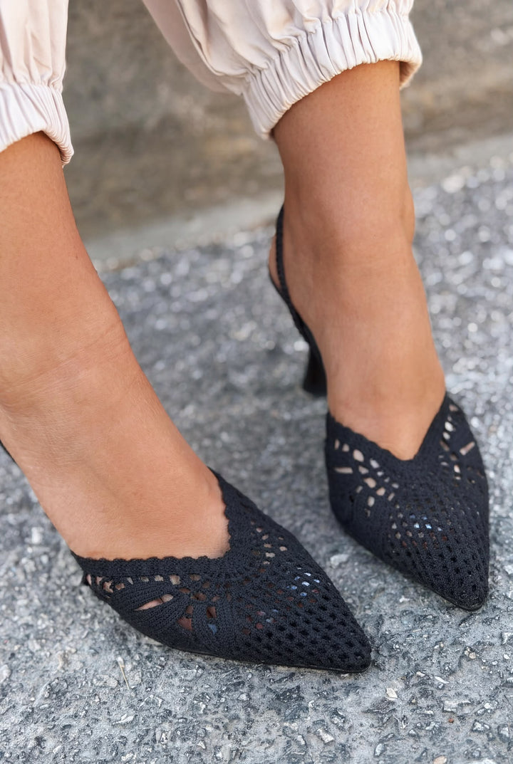 Brina Siyah Dantel Kadın Stiletto