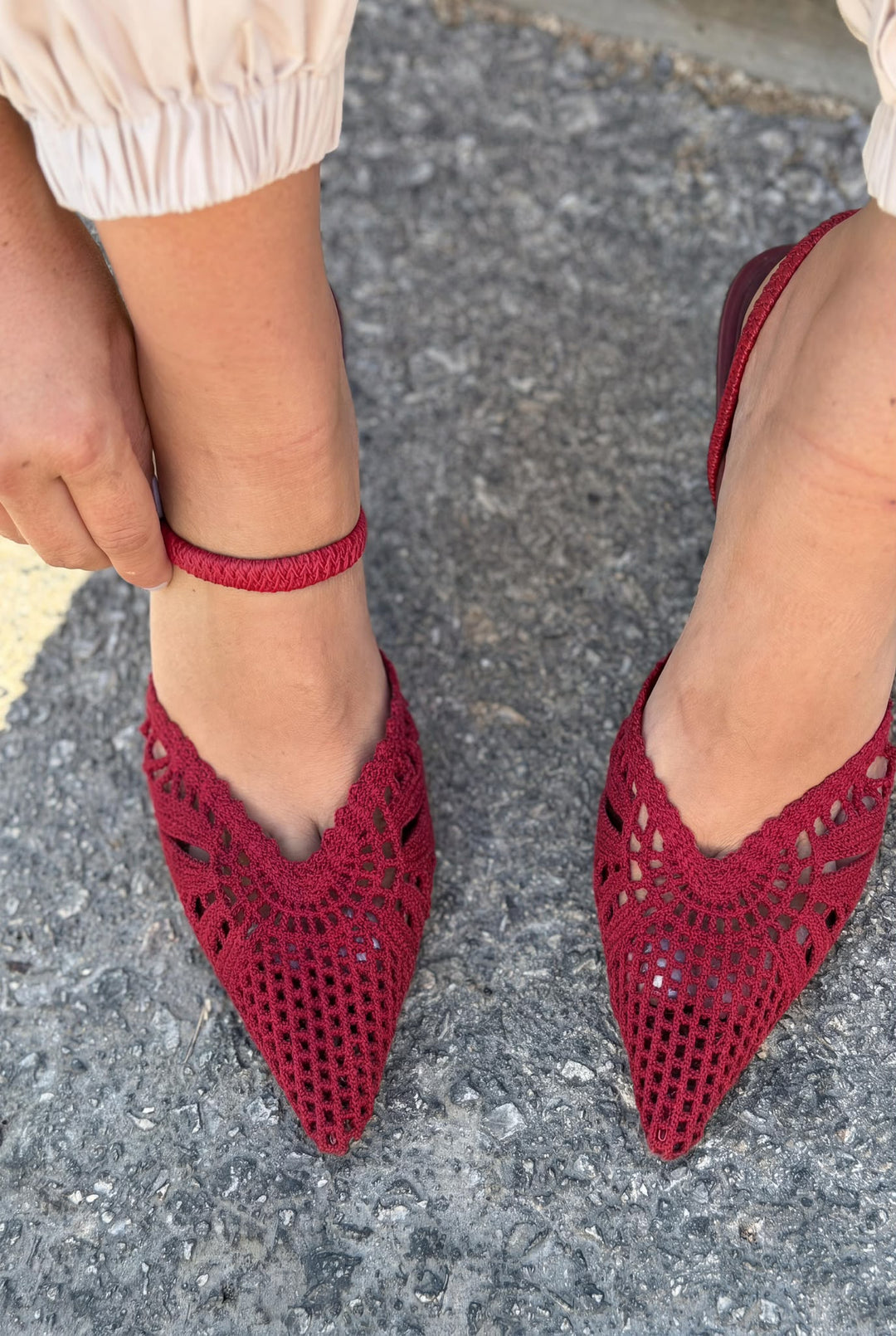Brina Bordo Dantel Kadın Stiletto
